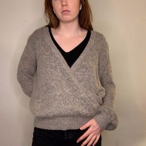 FREE PEOPLE light pink cross sweater